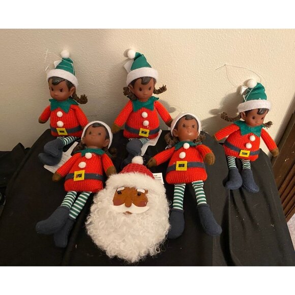 Whimsical Elf & Santa Holiday Set – Diverse Christmas Dolls in Winter Gift Box – - Picture 3 of 4